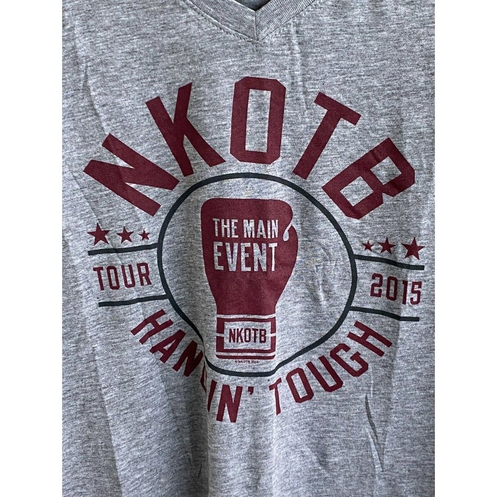 New Kids On The Block 2015 Gray Tour T-Shirt Women's XL Music Band New V-Neck - Picture 2 of 4